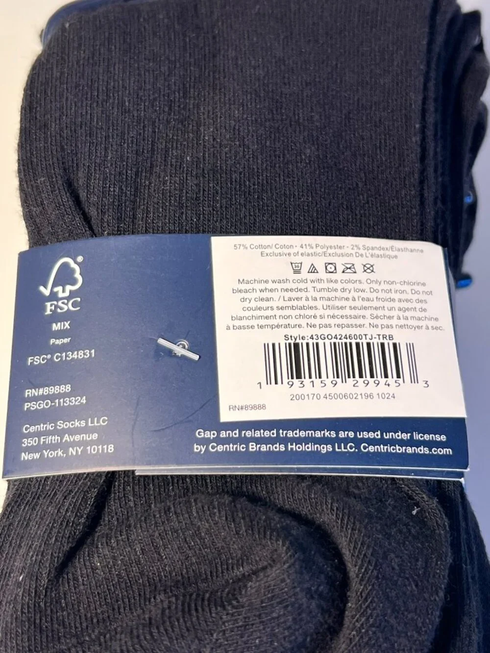 NWT 5 Pack Gap Cotton Crews Black Socks Shoe Size 4-10